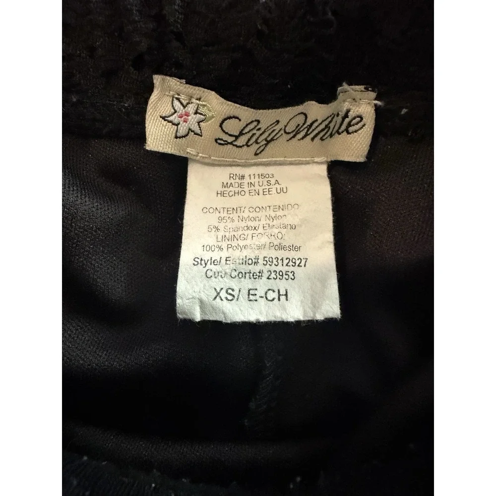 Lily White Black Lace Maxi Skirt Womens XS‎ Sheer Lace Boho Goth Festival